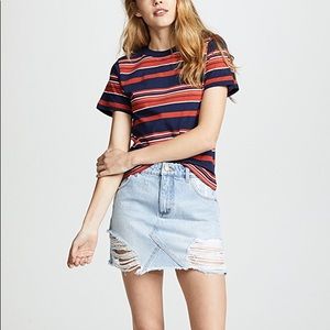 ROLLAS high waist Claudia distressed skirt